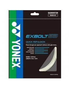 SET CORDAGE DE BADMINTON YONEX EXBOLT 63 BLANC (10 M) 