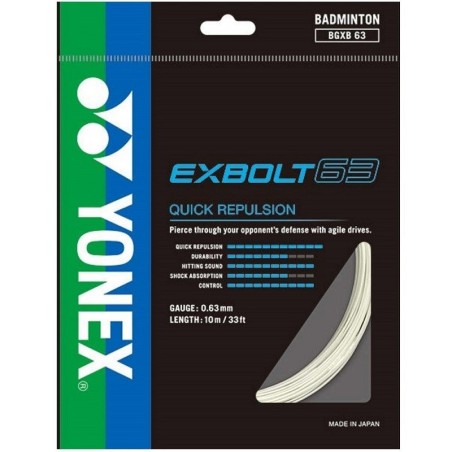 YONEX EXBOLT 63 BLANC (10 M)