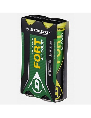 Balles de tennis Dunlop Bipack  Fort All Court 2 tubes de 4 balles 