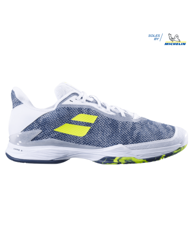 Chaussures Tennis Babolat Homme Jet Tere All Court blanc/bleu  Chaussures Tennis Babolat Homme Jet Tere All Court blanc/bleu