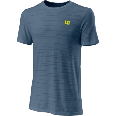 T-Shirt Wilson Kaos Rapide SMLS Crew II Bleu 
