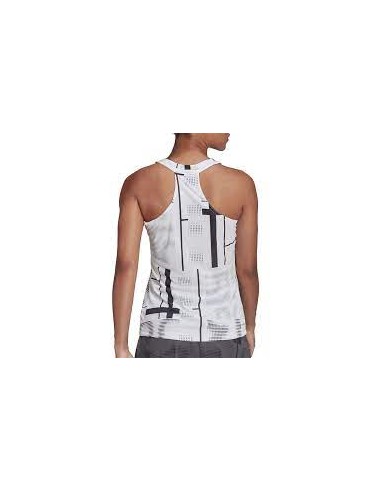 Adidas Kvinders Club Graph White Tank Top  Adidas Kvinders Club Graph White Tank Top