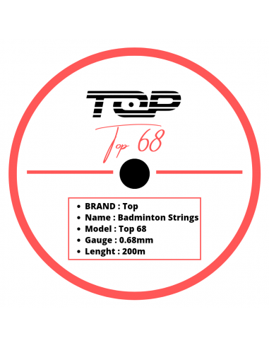 Cordaje de bádminton Top 68 (Bobina de 200m)  Cordaje de bádminton Top 68 (Bobina de 200m)
