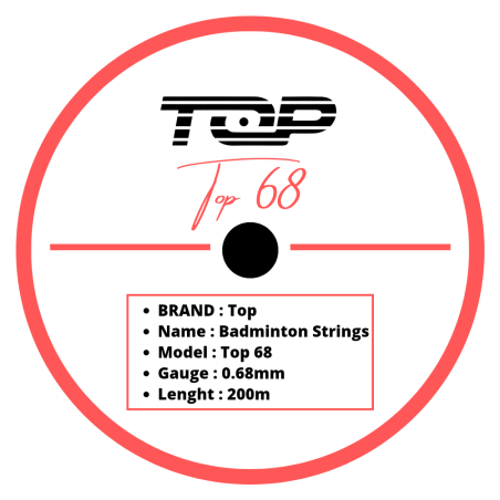 Cordage de badminton Top 68 Metallic  (Bobine de 200m) 