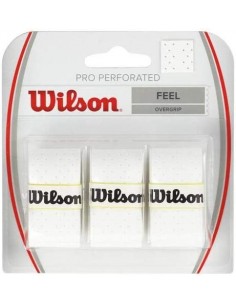 Lot van 3 geperforeerde Wilson Pro witte overgrips 