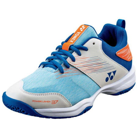 Chaussures de Badminton Yonex Power Cushion 37 Junior (Blanc/Bleu) 