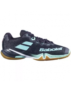 Chaussures de Badminton Babolat Shadow Tour Femme (Noir/Vert) 