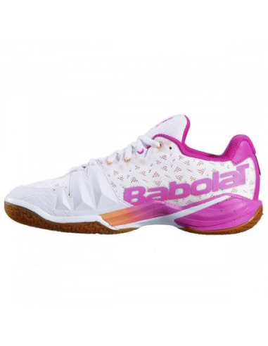 Chaussures de Badminton Babolat Shadow Tour Femme Blanc Rose