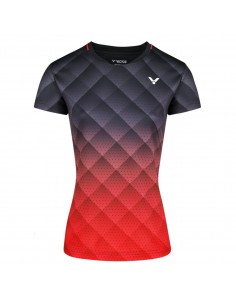 Tee-Shirt Victor T-14100 C Femme Noir/Rouge 