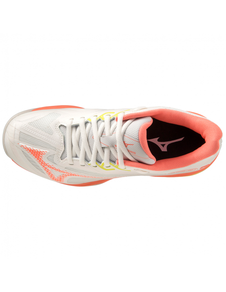Mizuno Women's Wave Exceed Light 2 AC Tennis Shoes (White/Pink) 
