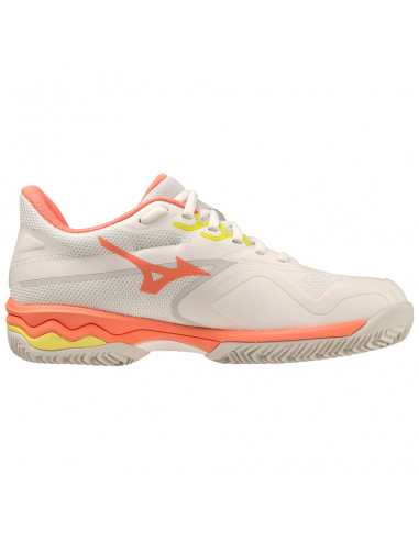 Mizuno Women's Wave Exceed Light 2 AC Tennis Shoes (White/Pink) 