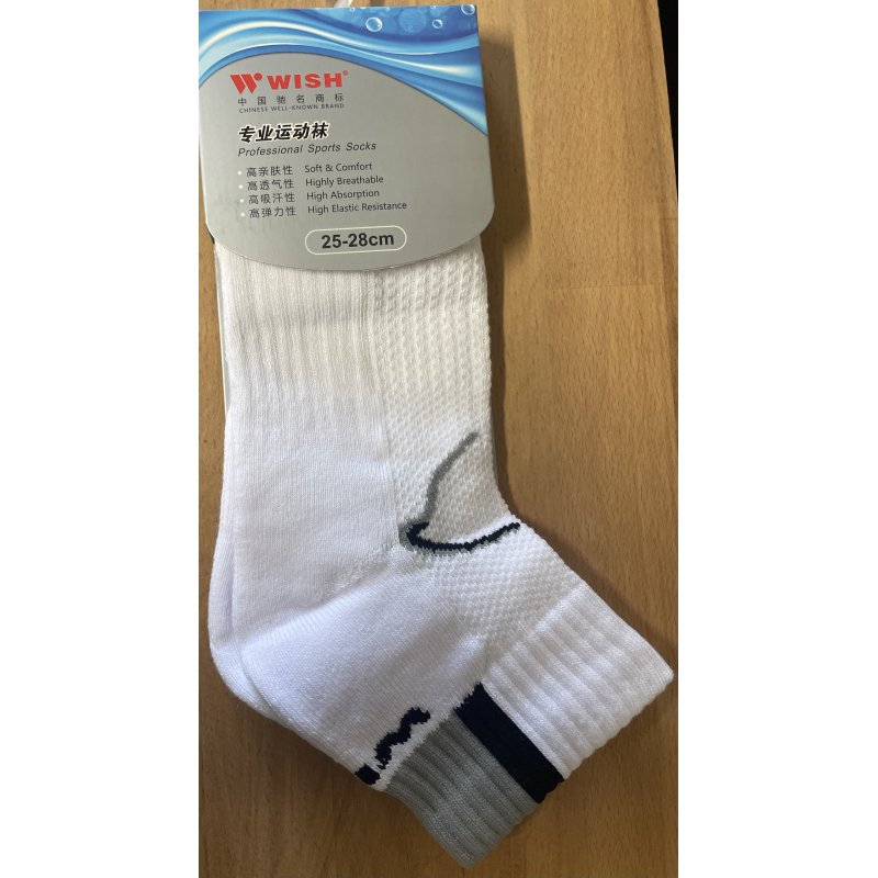 Chaussettes Wish WK-6116 H Homme (Blanc/Noir) 