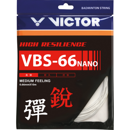 Set Cordage de badminton Victor VBS-66N Blanc