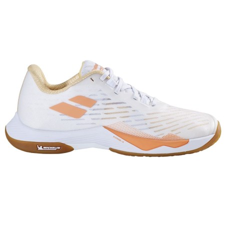 Chaussures de Badminton Babolat Shadow Tour 5 Women ( Blanc-jaune )