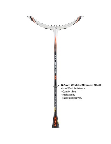 Badmintonracket Apacs Fly Weight 73 Zwart (niet bespannen) 6U  Badmintonracket Apacs Fly Weight 73 Zwart (niet bespannen) 6U