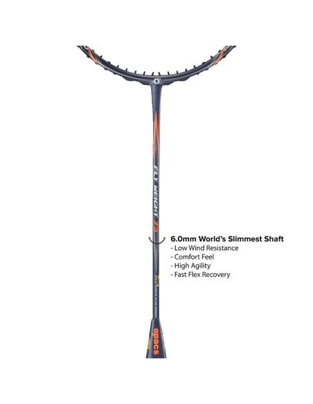 Badmintonschläger Apacs Fly Weight 73 Schwarz (unbespannt) 6U 