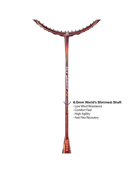 Badmintonschläger Apacs Fly Weight 73 Schwarz (unbespannt) 6U 