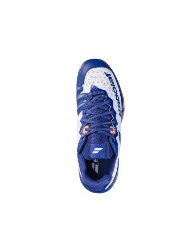 Badminton Sko Babolat Shadow 4 Herre White/Navy blue  Badminton Sko Babolat Shadow 4 Herre White/Navy blue