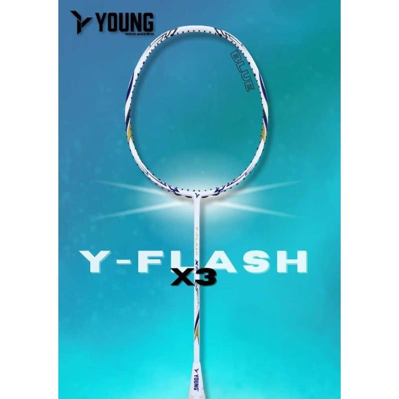 Raquette Badminton Young Y-Flash X3 Blanc 4U Semi-rigide | Sport Article