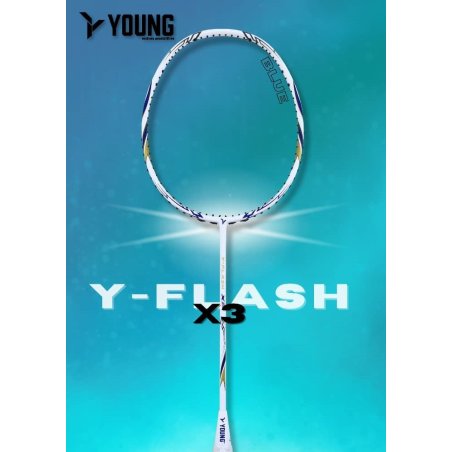 Raquette Badminton Young Y-Flash X3 Blanc 4U Semi-rigide | Sport Article