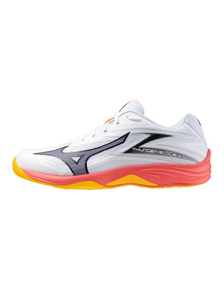 Mizuno Thunder Blade Z Unisex White/Coral Indoor Shoes 