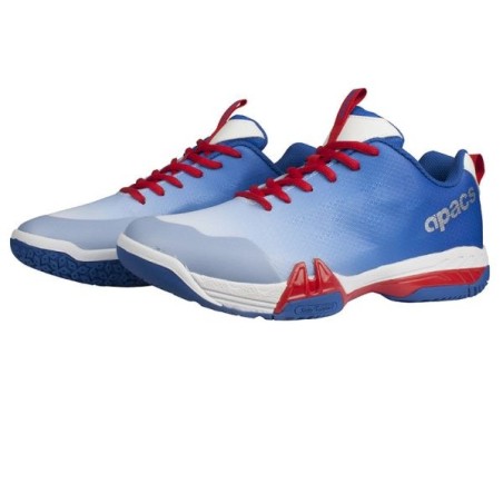 Chaussures Badminton Apacs Pro 778 - Blanc/Bleu - Légèreté & Agilité