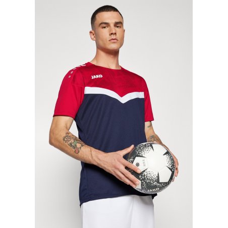 JAKO T-SHIRT PERFORMANCE BLANC ROUGE NOIR