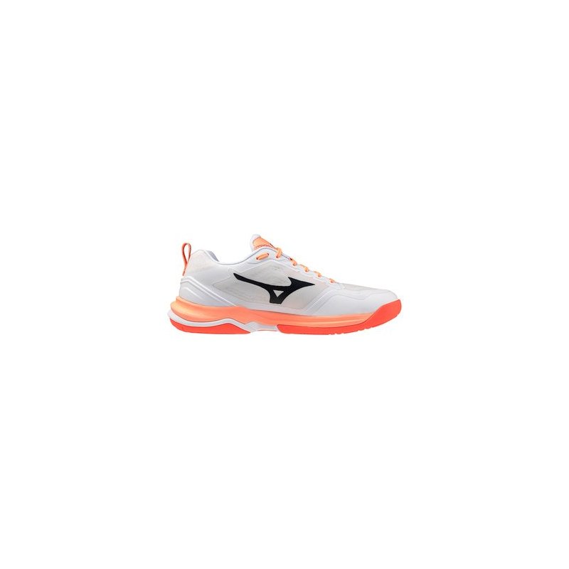 Chaussures Mizuno Wave Stealth Elite Blanc/Saumon | Sport Article