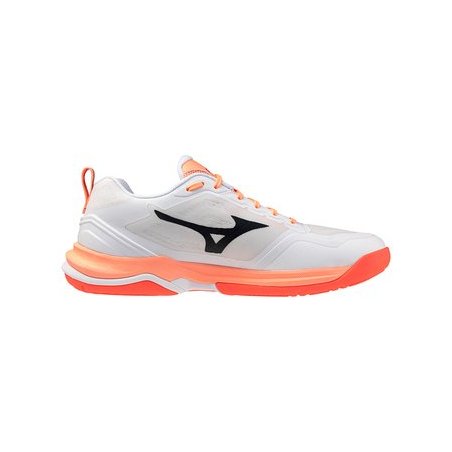 Chaussures Mizuno Wave Stealth Elite Blanc/Saumon | Sport Article
