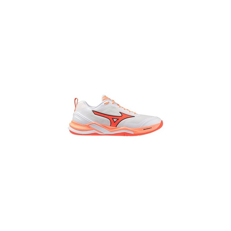 Chaussures Mizuno Wave Stealth Elite Blanc/Saumon | Sport Article