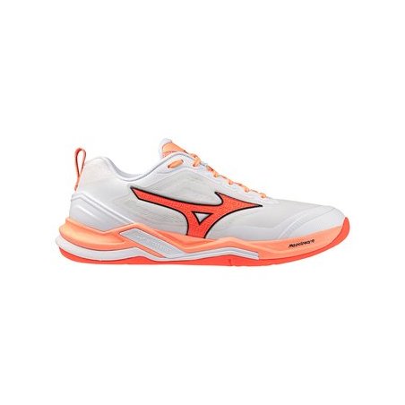 Chaussures Mizuno Wave Stealth Elite Blanc/Saumon | Sport Article