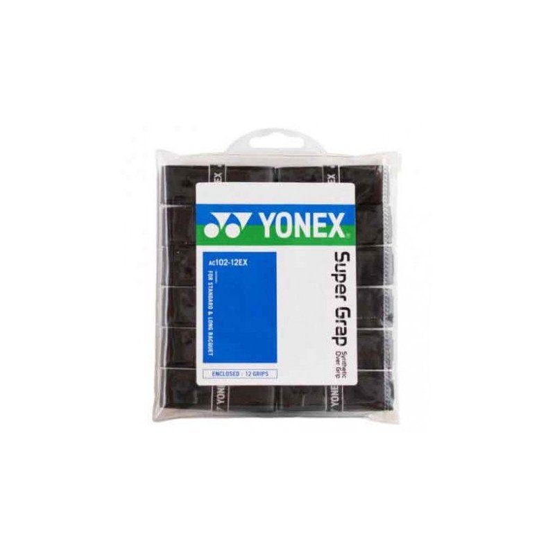 Supergrips Yonex Super Grap AC102 Noir (12 pièces)