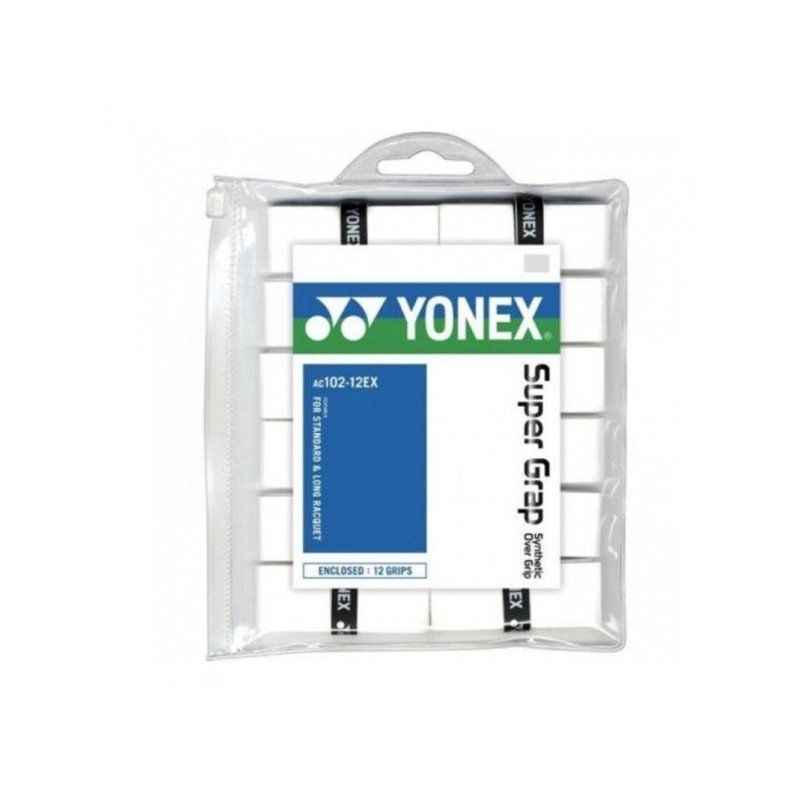 Supergrip Yonex Super  Grap AC102 Blanc (12 pièces)