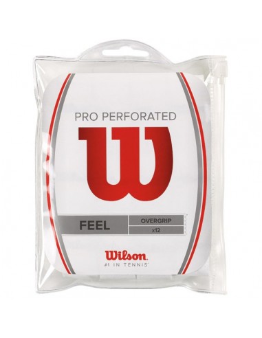 Wilson Pro Overgrip Perforated Pack of 12 (White) 