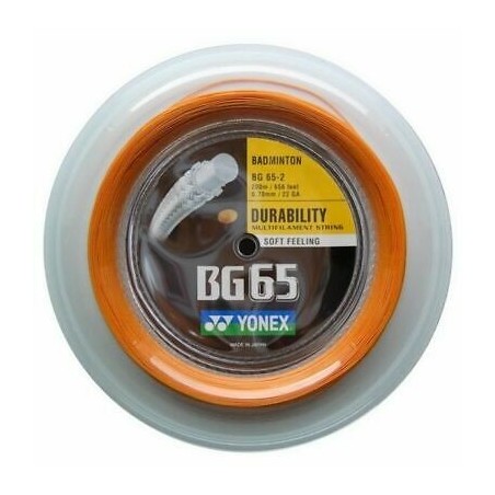 Cordage Badminton Yonex BG65 Bobine 200m - Durabilité & Économie