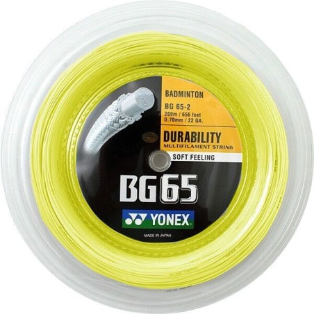 Cordage de badminton Yonex BG65 Bobine 200 mètres 