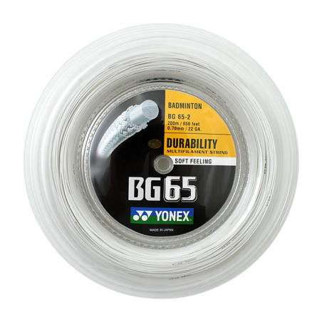 Cordage Badminton Yonex BG65 Bobine 200m - Durabilité & Économie
